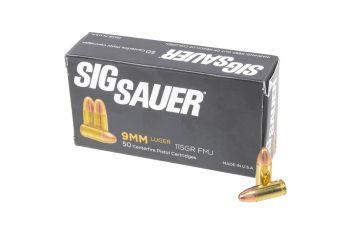 Sig Sauer 9mm 115gr Elite Ball FMJ Ammunition - 50 Rd Box