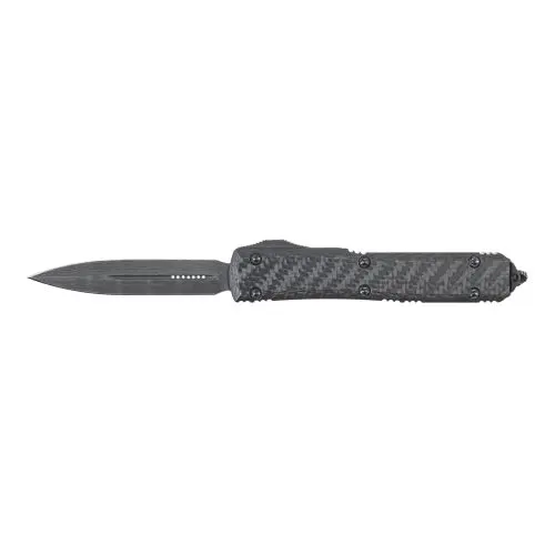 Microtech Knives Ultratech Double-Edge OTF Knife - Damascus/Carbon Fiber