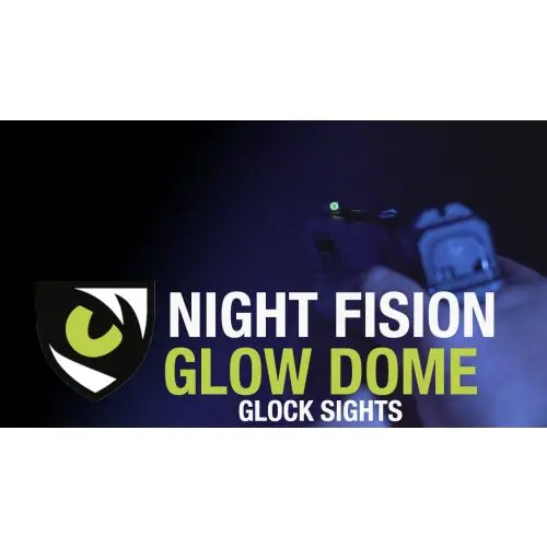 Night Fision Glow Dome Tritium Night Sights Set For Glock -  "Square" Rear