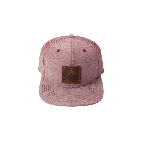 Rainier Arms Leather Patch Snapback Hat - Faded Red