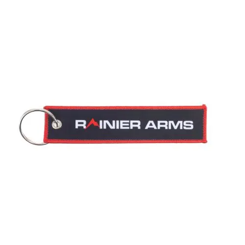 Rainier Arms Printed Flight Tag Keychain - Red Border
