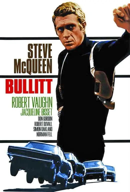 Bullitt movie poster: Steve McQueen with shoulder holster