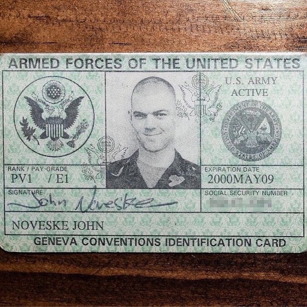 John Noveske of Noveske Rifleworks: military ID during his tenure in the Army